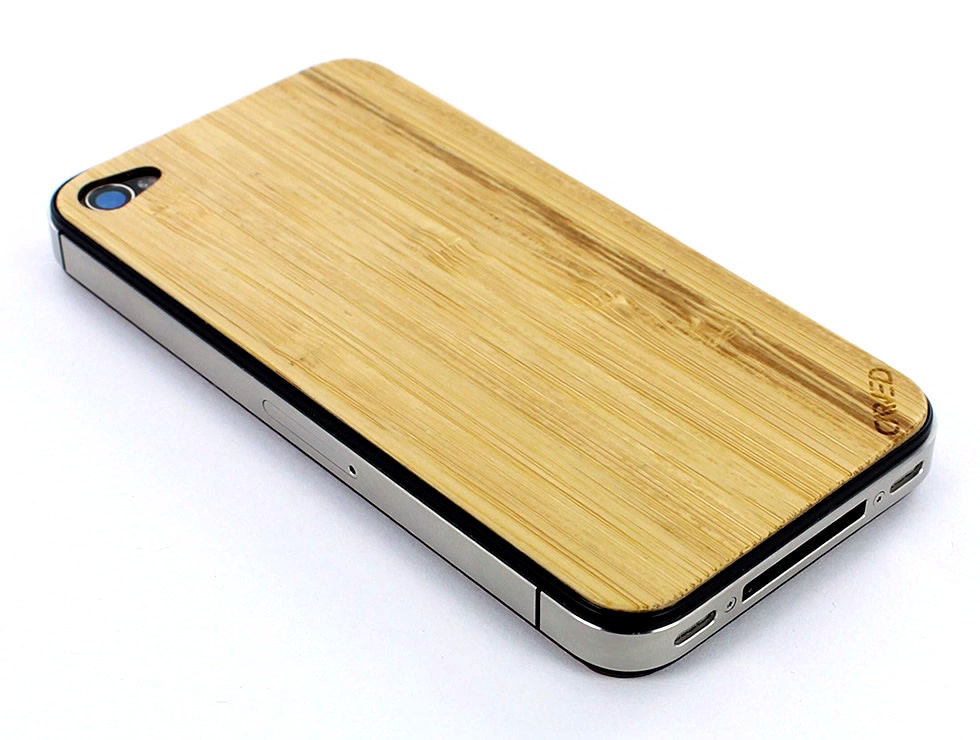 Natural Bamboo iPhone 4/4S Real Wood Skin (Front & Back Cover) Made in the USA - FREE Shipping
