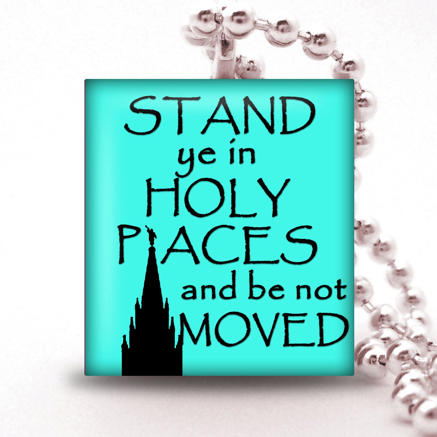 Scrabble Tile Pendant- STAND ye in HOLY PLACES 06- Buy 2 Pendants Get 1 Free