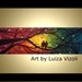 Modern Abstract Large Print on Canvas LOVEBIRDS AT SUNSET from original painting by Luiza Vizoli- ready to hang