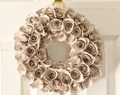 Small Pride and Prejudice, Gone With the Wind, Harry Potter and more Book Page Rosette Wreath - 11 INCH Upcycled Shabby Chic Home Decor