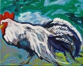 Patrick- original rooster painting, 8x10