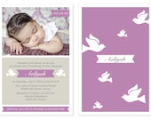 Baby Girl Baptism / Christening Invitation with Photo