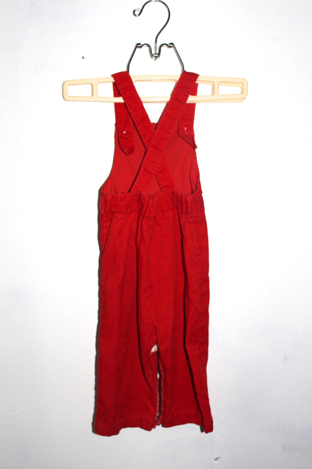 Vintage Baby Boys Healthtex Red Corduroy Overalls (9 Months)