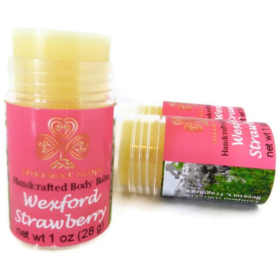 Handcrafted body balm - WEXFORD STRAWBERRY - solid lotion bar - natural lotion stick