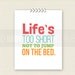 Jump On The Bed - Kids Room Art - Baby Children Nursery Custom Wall Print Poster