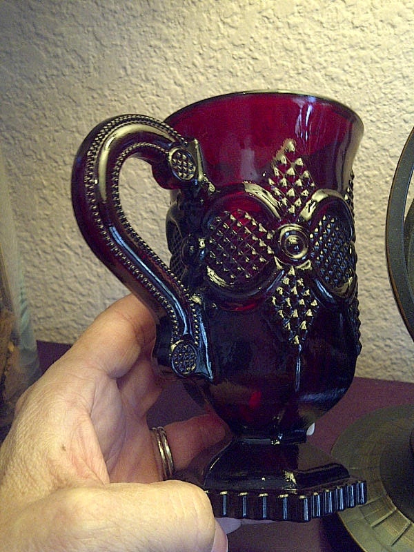 Mug in the Cape Cod-Ruby pattern by Avon Crystal