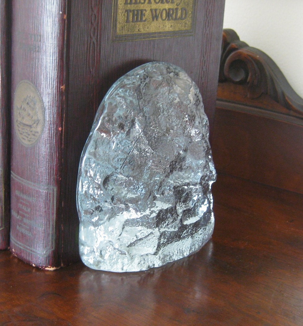 Blenko Glass iceberg Bookends