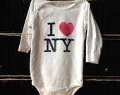 I Love NY - Handmade baby onesie design