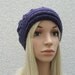 Purple Hand Knit Hat, Slouchy Beret Hat in Purple, Purple  Hat
