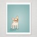 French Bulldog Puppy Portrait - Blue Digitally Illustrated - 8 x 10 Archival Matte Print
