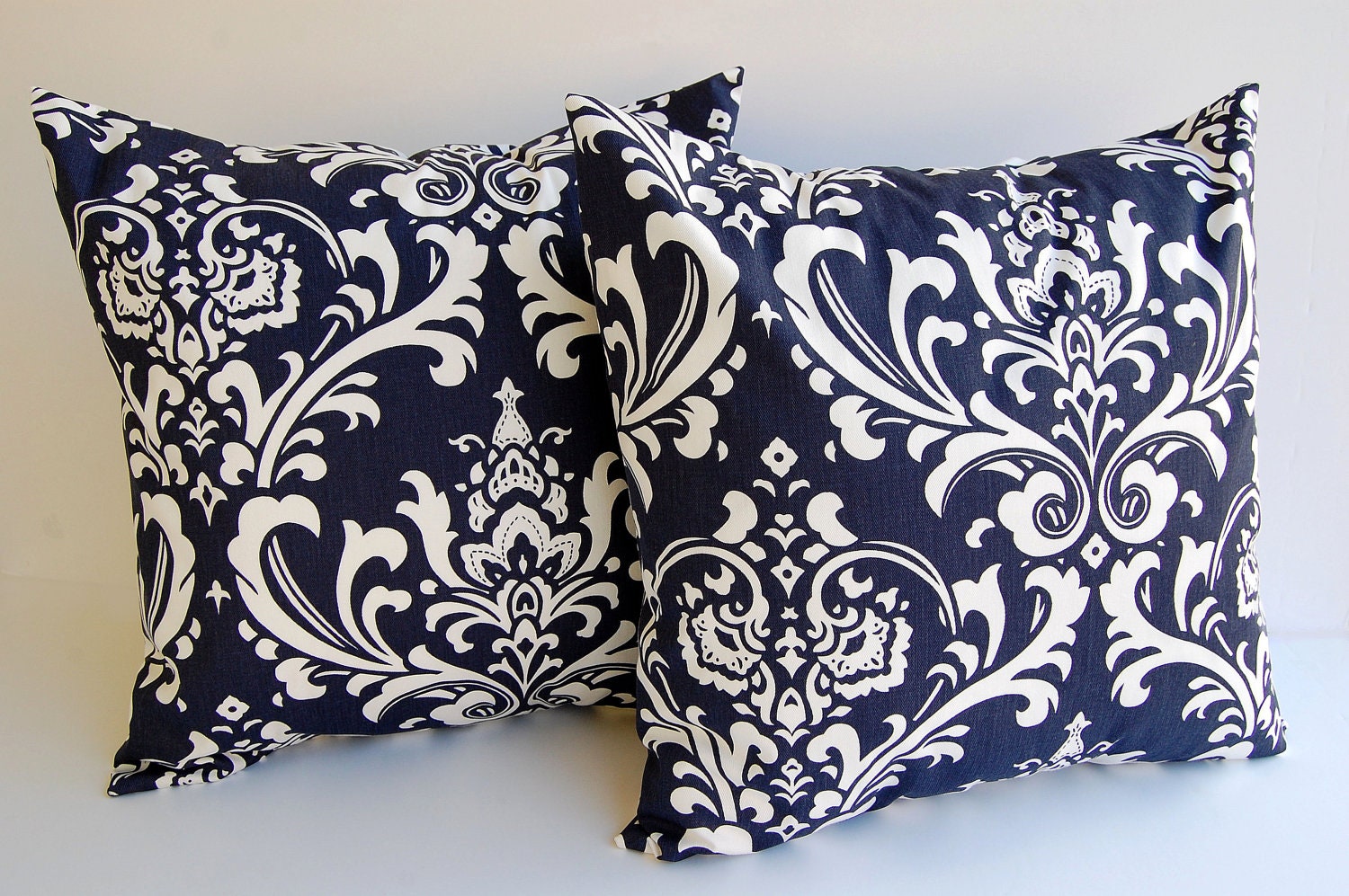 Navy pillow covers set of two 18 x 18 navy blue by ThePillowPeople