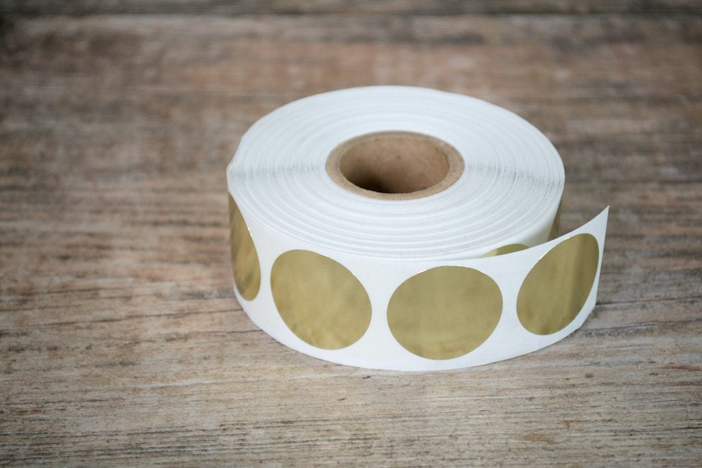 10 - 1" inch Gold Stickers
