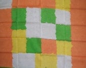 Vintage Square Scarf-  Orange, green, and yellow