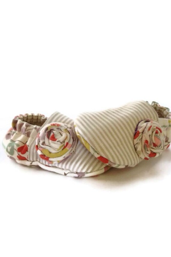 Goody Two Shoes, embellished with baby rosette, READY TO SHIP in siZe 3-6 mo., available to order in sizes 0-18 months