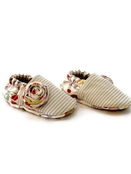 Goody Two Shoes, embellished with baby rosette, READY TO SHIP in siZe 3-6 mo., available to order in sizes 0-18 months
