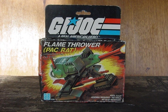 vintage A R A H Hasbro GIJoe Series2 1983 PAC RAT Flame Thrower MISB sealed