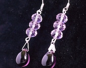 19 different colours, pink, green, blue, red, purple Swarvoski Crystal and Czech glass drop earrings, Gifts under 10 pounds