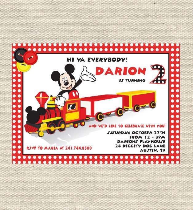 Mickey Mouse Birthday Invitation Printable Il_570xn
