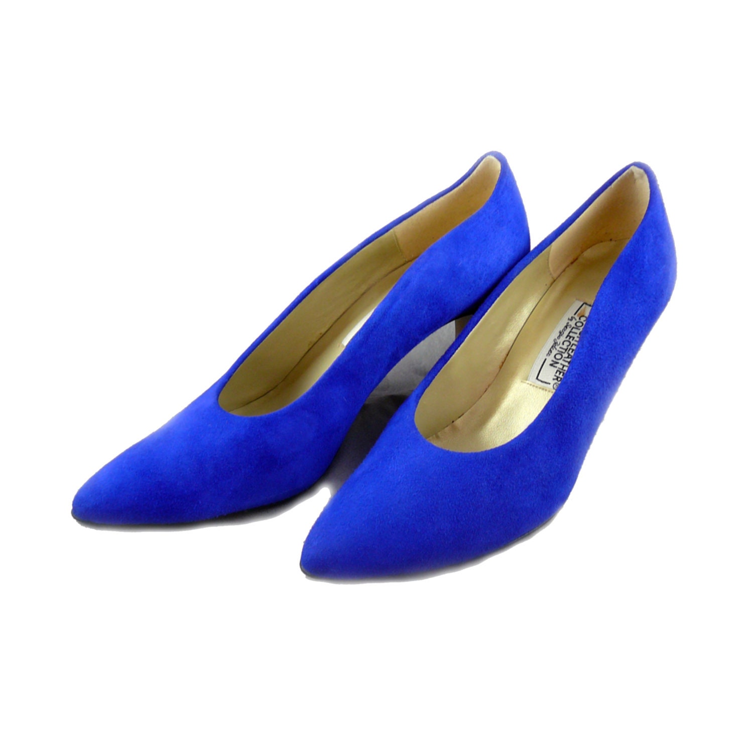 Brilliant Sergio Zelcer royal blue "Spanish Leather" suede pump, fantastic 8 7.5 N shoe