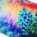 SALE - Original Acrylic Floral Painting 16 x 20 FREE SHIPPING Bold Vibrant Colours Rainbow Ombre Effect Royal Blue Flowers Red Peach Purple