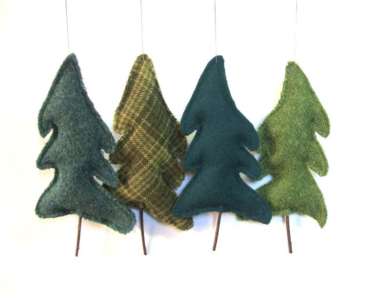 Tree Upcycled Wool Balsam Fir Tree Eco Ornament Botanical Sachet Balsam Scented Earth Day Arbor Day Woodland