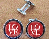LOVE WEDDING GROOM Nickel Plated Cuff Link Pair Free gift Box Weddings  Christmas Quickship Under 20.00