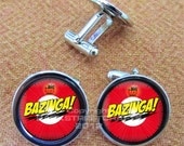 BAZINGA Big Bang Theory Sheldon Nickel Plated Cuff Link Pair Free gift Box Weddings  Christmas Quickship Under 20.00