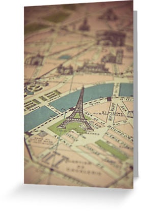 Vintage Inspired warm hues pack of 10 A5 300gsm Paris Greeting Cards blank Inside with envelopes