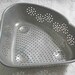 Primitive kitchen strainer for sink vintage aluminum 1940s country farm