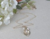 Set of Five Calla Lilly Bridesmaid Necklaces - White Pearl Necklaces