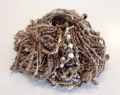 Magic Brownie - Handspun Art Yarn - Brown Tan Cream - 47 yds.