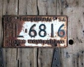 michigan license plate or tag - urban farmhouse decor