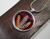 Platt's Black (Leptinella squalida) aka Brass Buttons necklace, leaf jewelry, plant jewellery, pendant, garden
