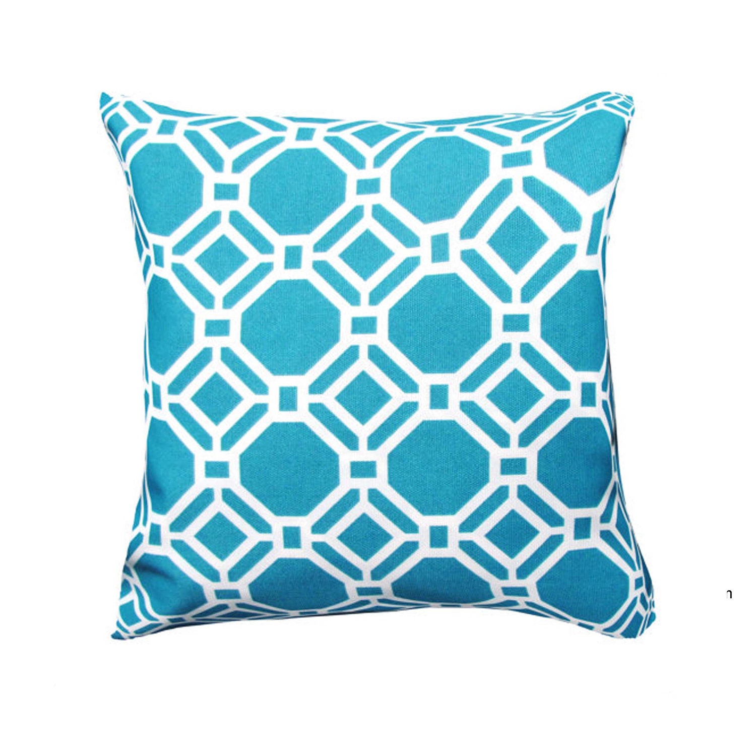 Blue Pillow Cover- Modern Pillow Cover Blue/White Geometric Shapes Accent Pillow 16 x 16" or 17 x 17" or 18 x 18" Pillow Cover