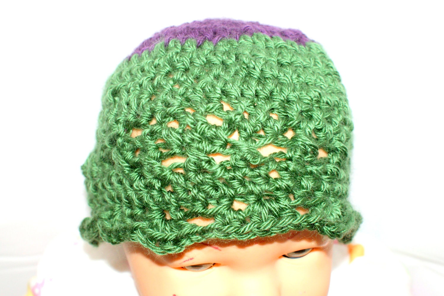 Green baby girl hat, crochet green cloche, childs bucket hats, infant beanie,