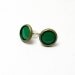 Green enamel studs, copper, small 10mm