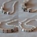 Sterling silver geometric necklace -  7 cubes on belcher chain