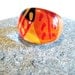 Vintage 1960s Acrylic Orange Hand Painted Ring Size 7.5
