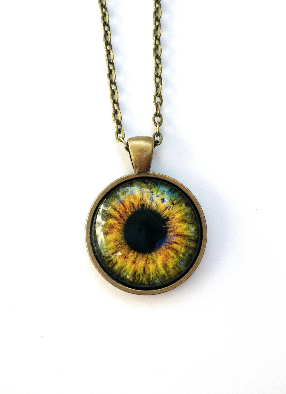 Hazel Eye Necklace / Eye Pendant / Eye Jewelry / Human Iris Necklace / Third Eye
