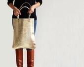 GOLD RUSH - tote bag, leather bag, everyday leather tote bag