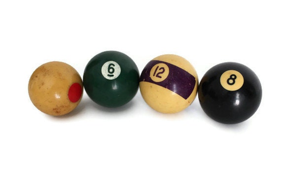 Vintage Billiard Balls Industrial Decor