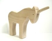 Wooden Unicorn Toy - Looking Down