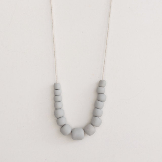 Mist Grey pebble necklace