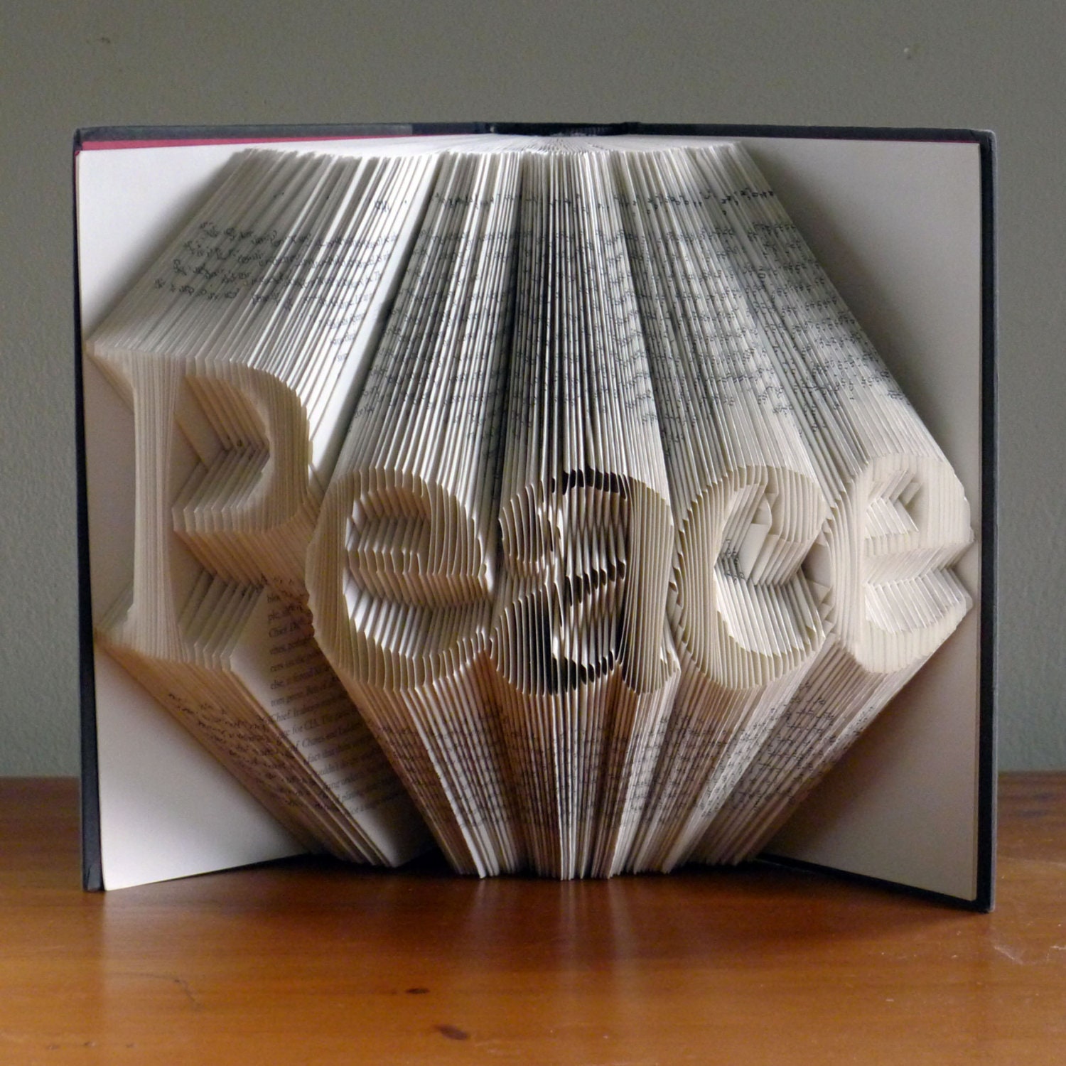 Christmas Decoration - Peace - Folded Book Art - Peace - Book Sculpture - Unique Gift