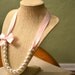 Mini Lily: Beautiful Little Girl Pearl Necklace - Ivory Pearls with Light Pink Ribbon
