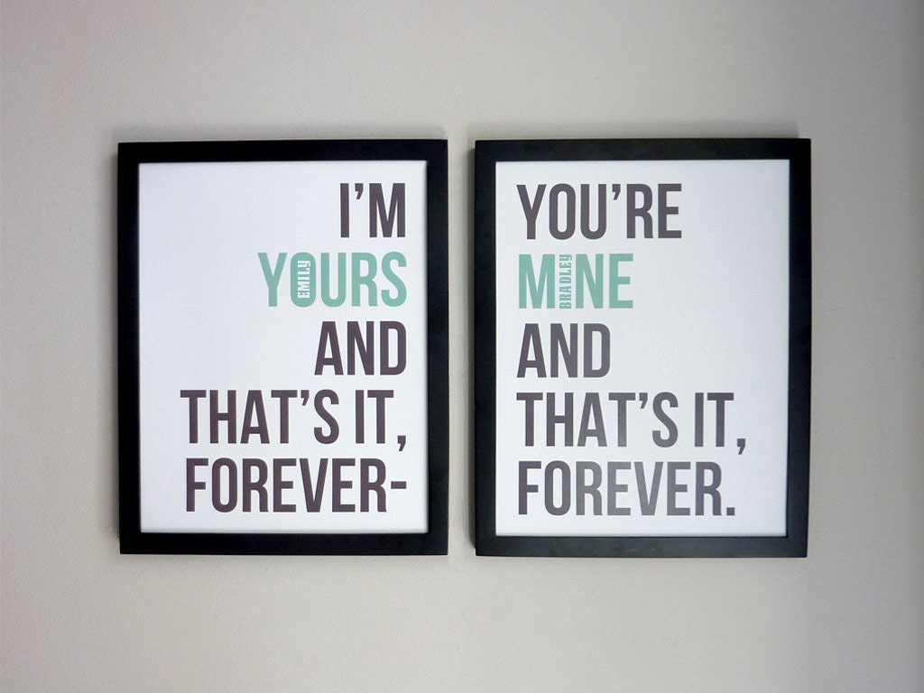 The Avett Brothers Custom Poster - 8x10 Ballad Of Love & Hate Lyrics in Modern Typeface - Gray and Mint Green Print