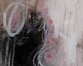 Contemporary Modern Abstract Mixed Media Painting Art Colorful Small by JUURI 5.75 x 5.75 x .65 "