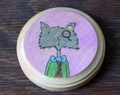 Mr Whiskers - Original Watercolor Painting on Wood
