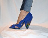 Royal Blue Peacock Heels