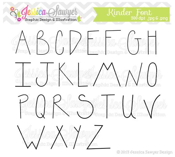 INSTANT DOWNLOAD, handwriting font, letter clipart, kids letters, for greeting cards, announcements, scrapbooking Il_570xn